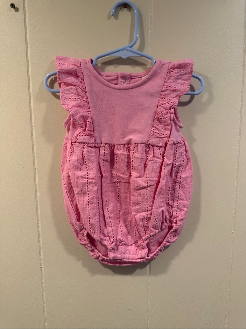 Cat & Jack Pink Eyelet Ruffle Romper